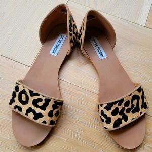 Steve Madden flat sandles, 7, black and tan